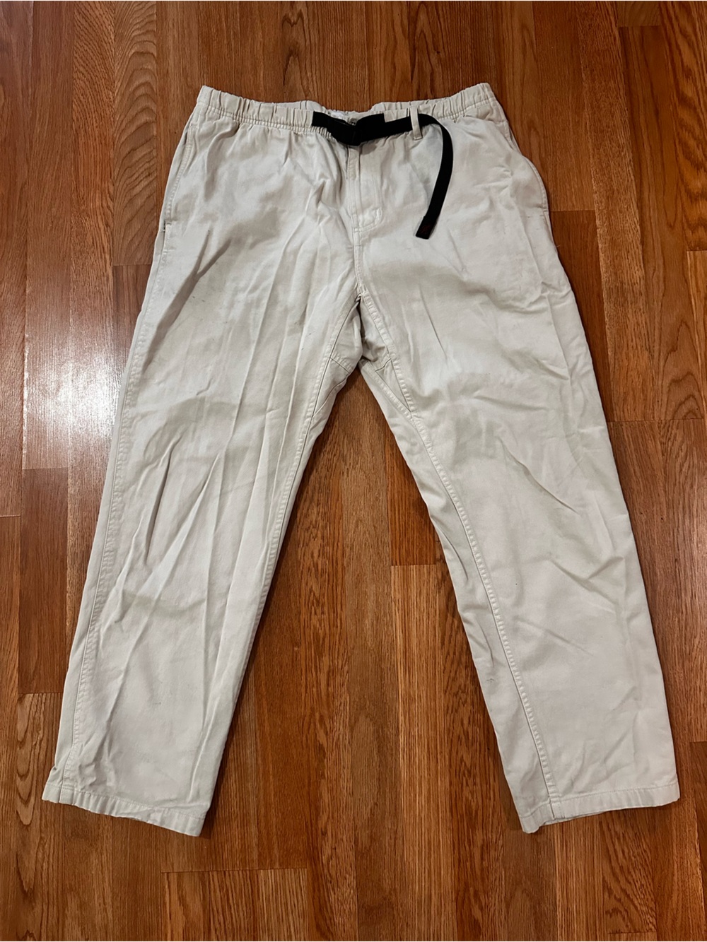 Men's Relaxed Drawstring Chinos in Cream